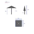 HESPERIDE - Parasol droit carré "Soya" blé 2,5x2,5m - vignette