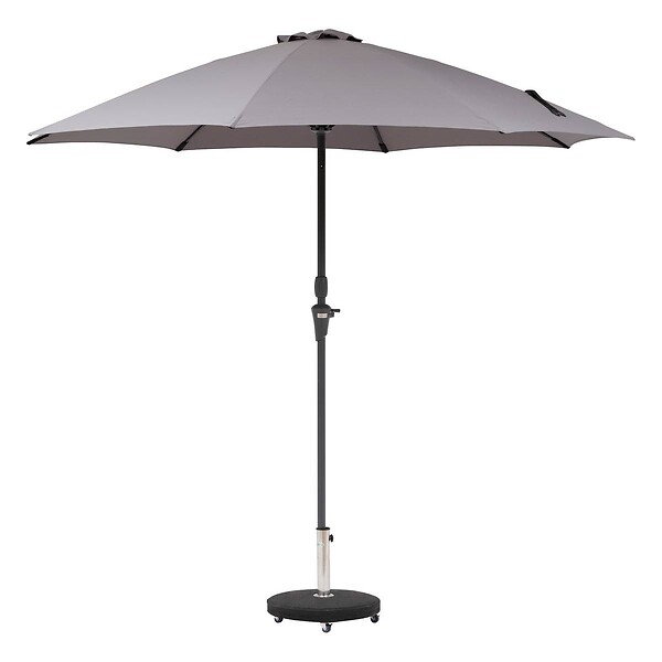 HESPERIDE - Parasol droit rond "Sisko" ardoise D2,7m en aluminium traité époxy - large