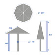 HESPERIDE - Parasol droit rond inclinable "Loompa" argile & blé 3m en aluminium et polyester - vignette