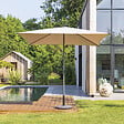 HESPERIDE - Parasol droit carré "Soya" taupe D2,5x2,5m en acier - vignette