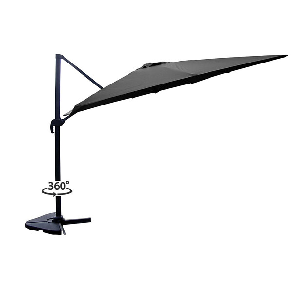 CONCEPT USINE - Ensemble parasol  gris 3x3m et 4 dalles à lester PALATINO - large
