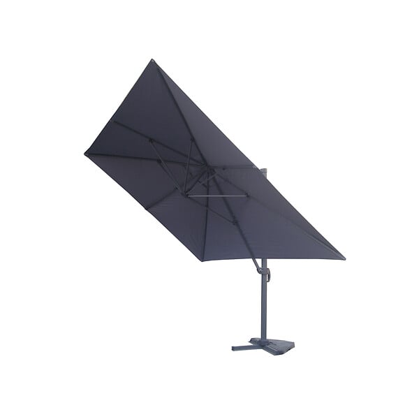 CONCEPT USINE - Ensemble parasol  gris 3x3m et 4 dalles à lester PALATINO - large
