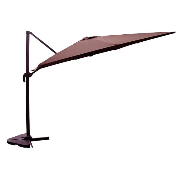 CONCEPT USINE - Ensemble parasol  marron 3x3m et 4 dalles à lester PALATINO - large