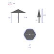 HESPERIDE - Parasol droit rond "Soya" ardoise D2,7m en acier - vignette