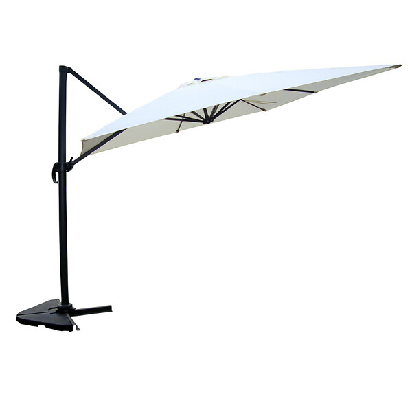 CONCEPT USINE - Ensemble parasol  écru 3x3m et 4 dalles à lester PALATINO - large