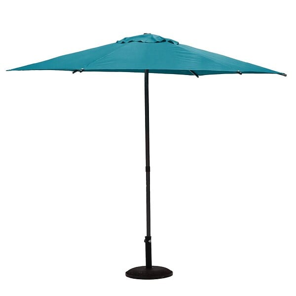 HESPERIDE - Parasol droit rond "Soya" bleu canard D2,7m en acier - large