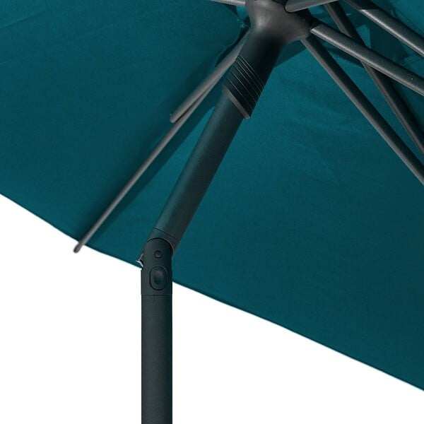 HESPERIDE - Parasol droit rond "Soya" bleu canard D2,7m en acier - large