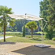 HESPERIDE - Parasol déporté carré "Manoa" argile & blé 2,5 x 2,5m en aluminium acier et polyester - vignette