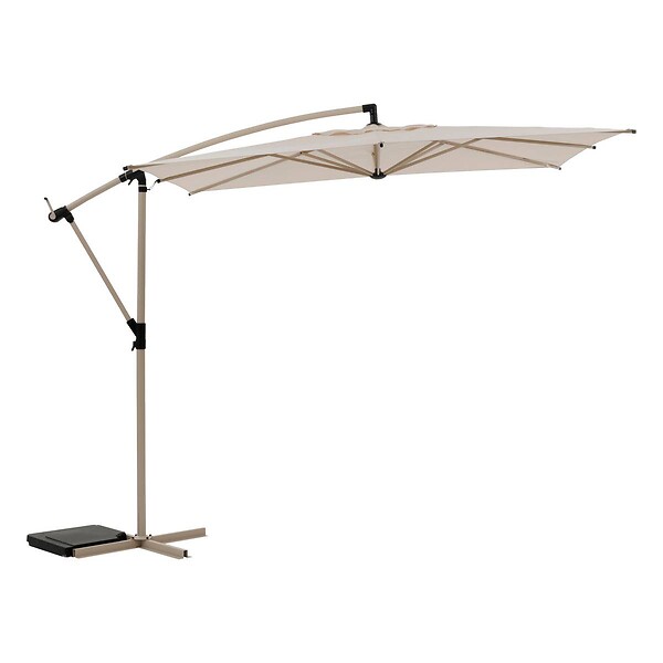 HESPERIDE - Parasol déporté carré "Manoa" argile & blé 2,5 x 2,5m en aluminium acier et polyester - large