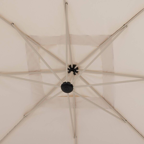 HESPERIDE - Parasol déporté carré "Manoa" argile & blé 2,5 x 2,5m en aluminium acier et polyester - large