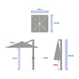 HESPERIDE - Parasol déporté carré "Manoa" argile & blé 2,5 x 2,5m en aluminium acier et polyester - vignette