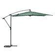 HESPERIDE - Parasol déporté rond "Manoa" vert olive & gris quartz 3m en aluminium traité époxy - vignette