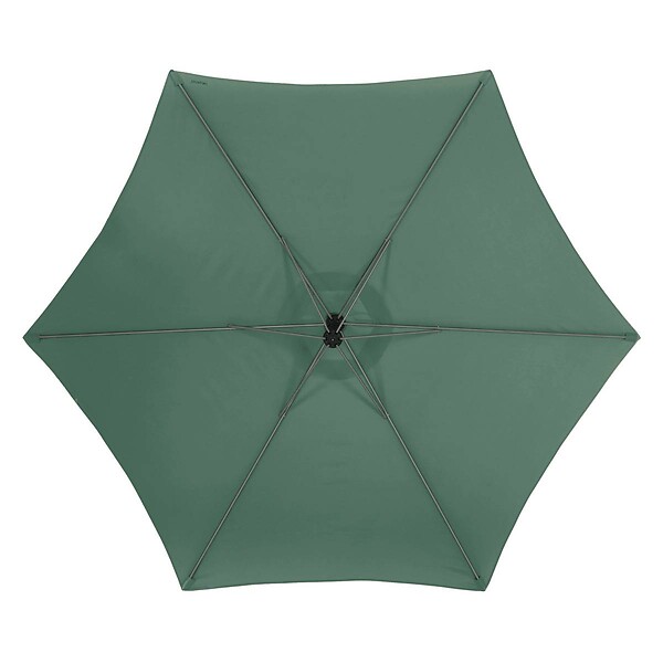 HESPERIDE - Parasol déporté rond "Manoa" vert olive & gris quartz 3m en aluminium traité époxy - large