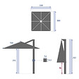 HESPERIDE - Parasol déporté "Melhia" lin 3x3m - vignette