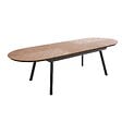OVIALA - Table de jardin extensible 8 à 12 places effet bois en alu et polywood - Jakarta - vignette