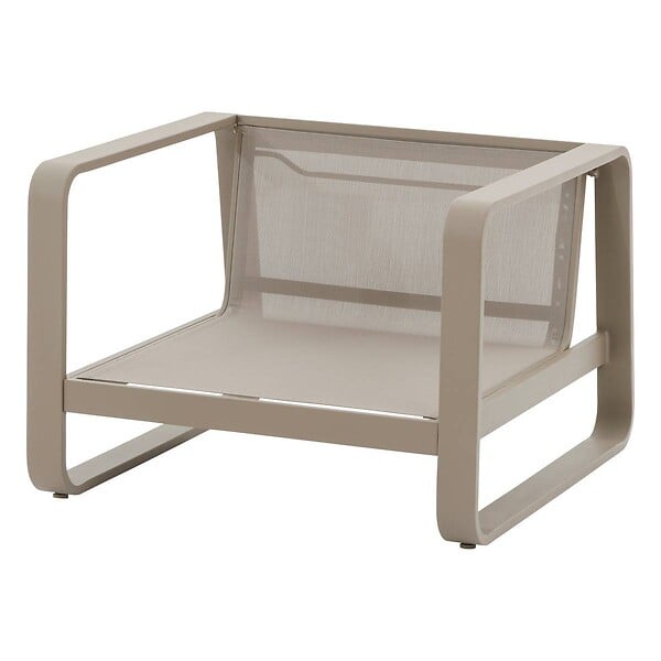 HESPERIDE - Fauteuil de salon de jardin "Domilly" café aluminium et oléfine - large