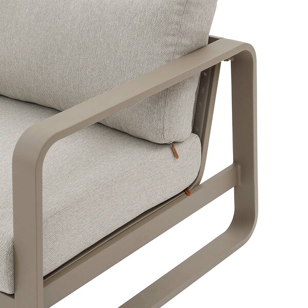HESPERIDE - Fauteuil de salon de jardin "Domilly" café aluminium et oléfine - large