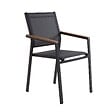 OVIALA - Chaise de jardin en aluminium et textilène avec accoudoirs gris - Jakarta - vignette
