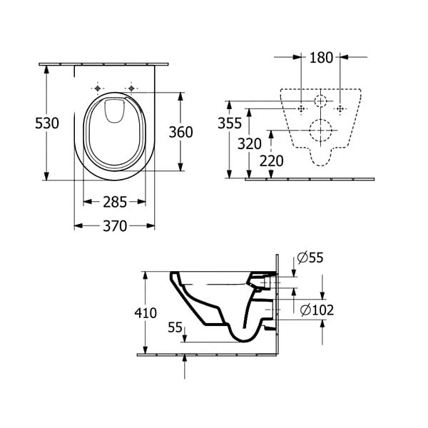 VILLEROY & BOCH - Combipack WC, modèle suspendu - Architectura - Blanc - large