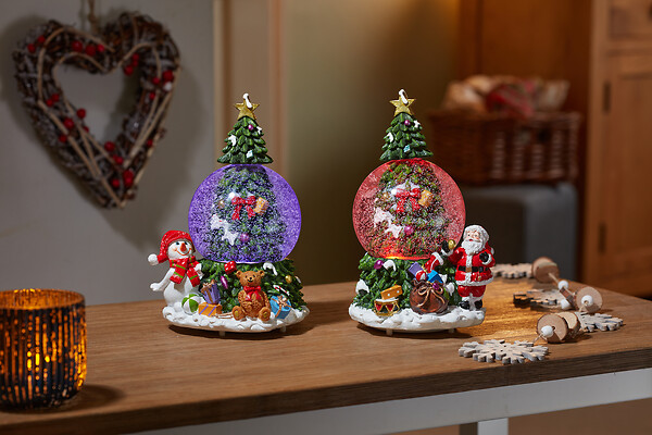 SMARTSOLAR - Boule à neige music sapin 10cm - large