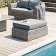 HESPERIDE - Pouf de jardin "Mooréa" terre d'ombre en aluminium traité époxy et résine tressée - vignette