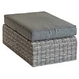 HESPERIDE - Pouf de jardin "Mooréa" terre d'ombre en aluminium traité époxy et résine tressée - vignette