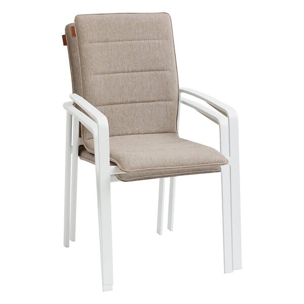 HESPERIDE - Fauteuil de jardin empilable "Diese" badiane & blanc en aluminium traité époxy - large