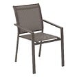 HESPERIDE - Fauteuil de jardin empilable "Essentia" wengé & praline en aluminium traité en epoxy - vignette