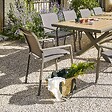 HESPERIDE - Fauteuil de jardin empilable "Essentia" wengé & praline en aluminium traité en epoxy - vignette
