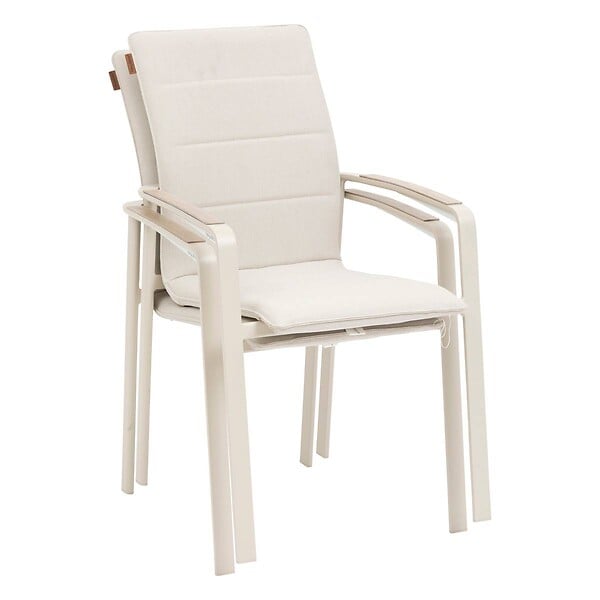 HESPERIDE - Fauteuil de jardin empilable "Diese" argile & ivoire aluminium et texaline - large