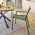 HESPERIDE - Fauteuil de jardin empilable "Essentia" vert olive & graphite en aluminium traité epoxy - vignette
