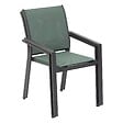 HESPERIDE - Fauteuil de jardin empilable "Essentia" vert olive & graphite en aluminium traité epoxy - vignette