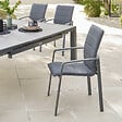 HESPERIDE - Fauteuil de jardin empilable "Diese" anthracite & graphite en aluminium traité époxy - vignette