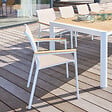 HESPERIDE - Fauteuil de jardin empilable "Essentia"  lin blanc en aluminium traité en epoxy - vignette