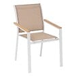 HESPERIDE - Fauteuil de jardin empilable "Essentia"  lin blanc en aluminium traité en epoxy - vignette