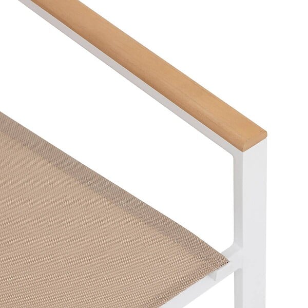 HESPERIDE - Fauteuil de jardin empilable "Essentia"  lin blanc en aluminium traité en epoxy - large