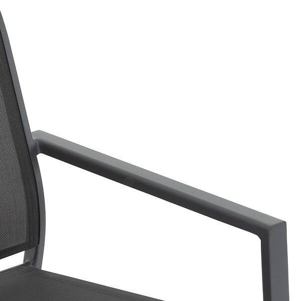 HESPERIDE - Fauteuil de jardin empilable "Essentia" anthracite & graphite en aluminium traité en epoxy - large
