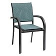 HESPERIDE - Fauteuil de jardin empilable "Piazza" vert jade & graphite en aluminium traité époxy - vignette