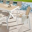 HESPERIDE - Fauteuil de jardin empilable "Axant" lin & blanc en aluminium traité époxy - vignette