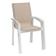 HESPERIDE - Fauteuil de jardin empilable "Axant" lin & blanc en aluminium traité époxy - vignette