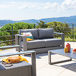 HESPERIDE - Canapé de jardin "Allure" 2 places graphite & gris zebrano en aluminium traité époxy - vignette
