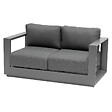 HESPERIDE - Canapé de jardin "Allure" 2 places graphite & gris zebrano en aluminium traité époxy - vignette