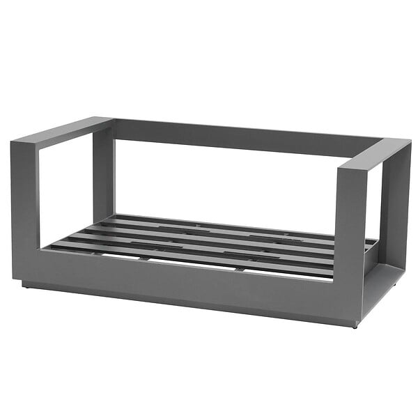 HESPERIDE - Canapé de jardin "Allure" 2 places graphite & gris zebrano en aluminium traité époxy - large