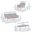 HESPERIDE - Salon de jardin "Meloane" taupe 5 places en polyester et acier - vignette