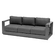 HESPERIDE - Canapé de jardin "Allure" 3 places graphite & gris zebrano en aluminium traité époxy - vignette