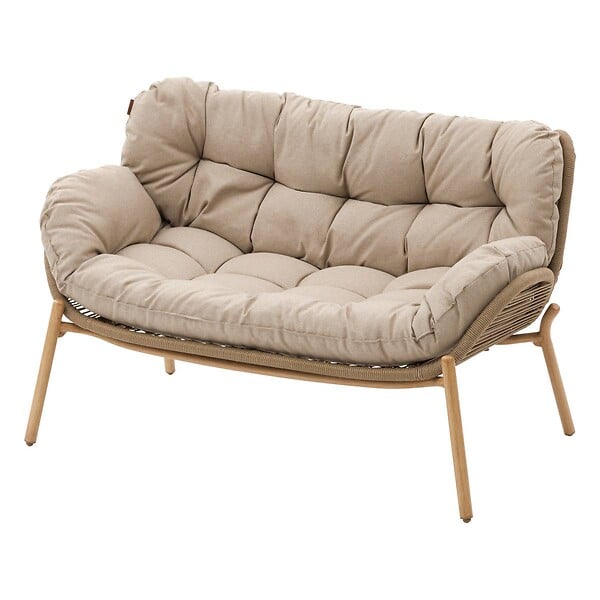 HESPERIDE - Canapé de jardin "Meloane" beige 2 places en acier polyester - large