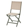 HESPERIDE - Lot de 4 chaises de jardin pliantes "Essentia" lin & vert laurier aluminium et texaline - vignette