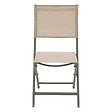 HESPERIDE - Lot de 4 chaises de jardin pliantes "Essentia" lin & vert laurier aluminium et texaline - vignette