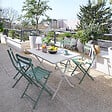 HESPERIDE - Chaise de jardin pliante "Greensboro" vert olive en acier traité époxy - vignette