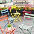 HESPERIDE - Chaise de jardin pliante "Greensboro" graphite en acier traité époxy - vignette